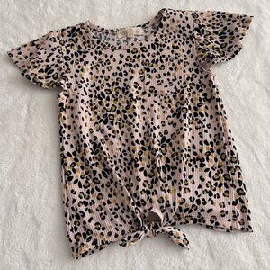 Pink Top with Gold & Black Leopard Print – Fun & Trendy – 4